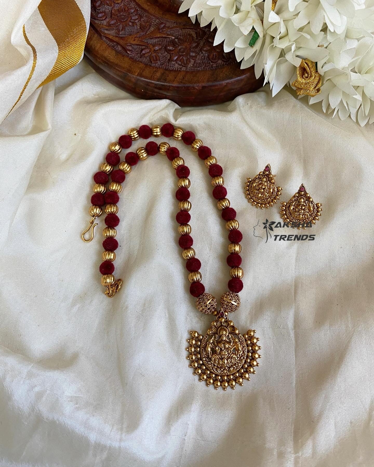 Lakshmi Attigai -velvet beads Aksha Trends