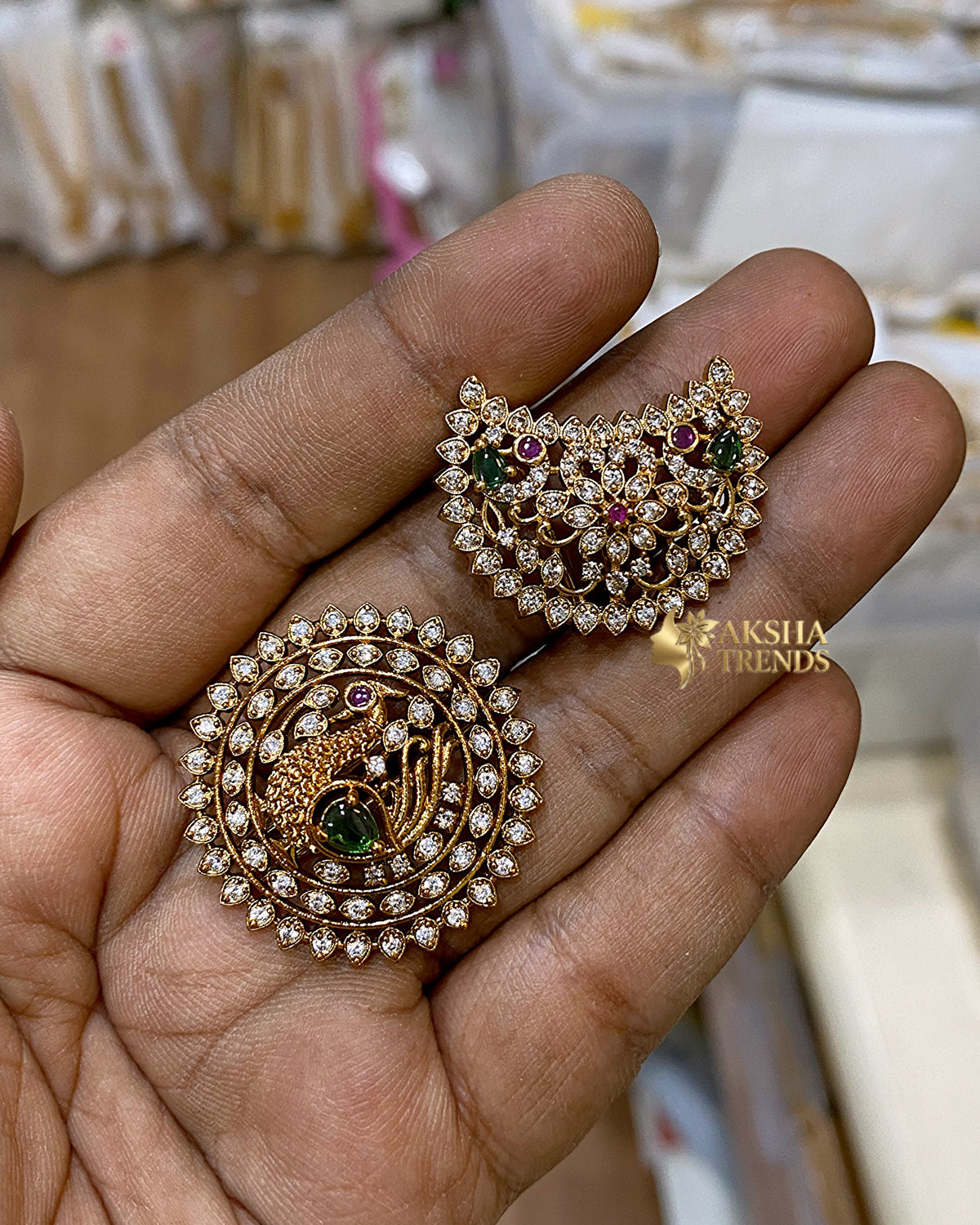 Premium peacock diamond -Surya Chandra Aksha Trends