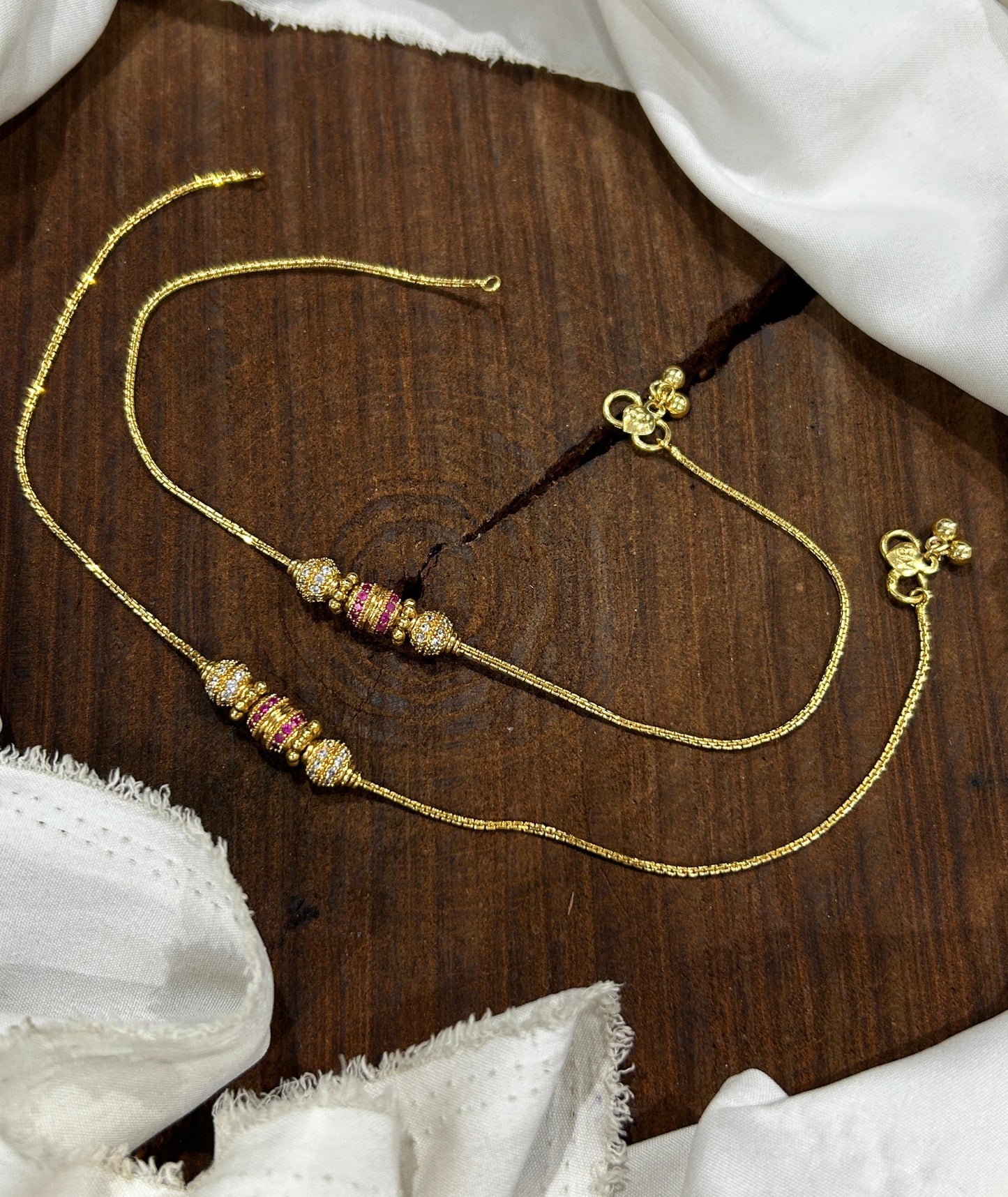 Premium gold diamond Anklet / kolusu Aksha Trends