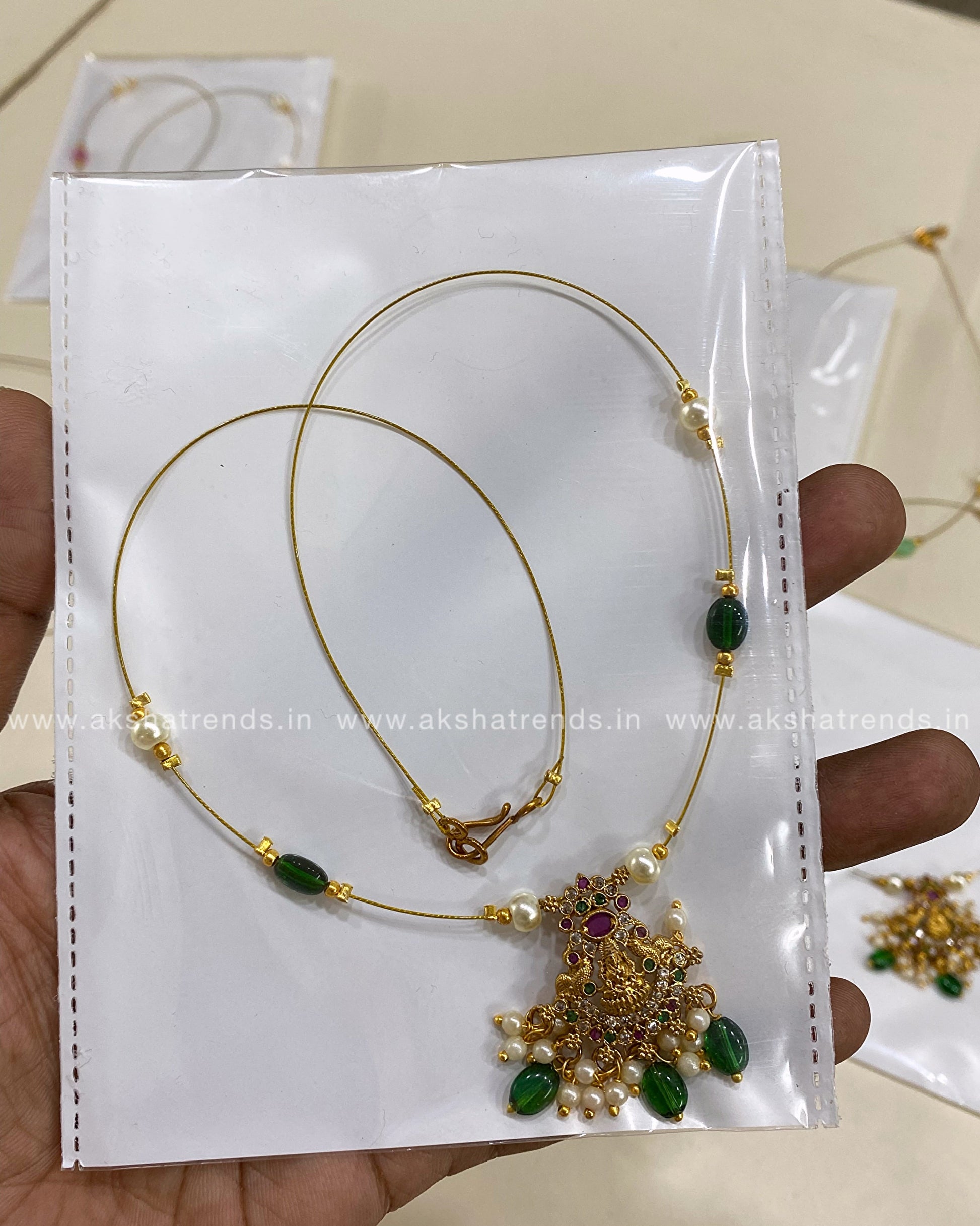 Invisible Necklace -lakshmi green Aksha Trends