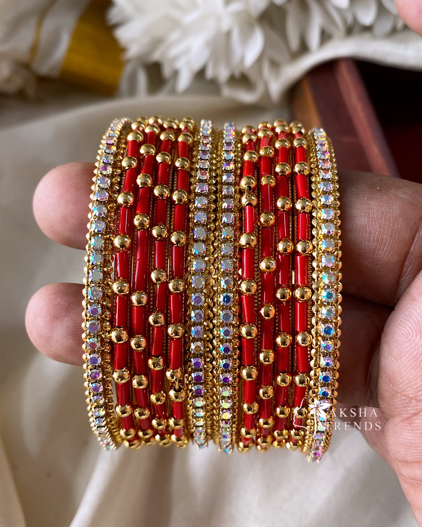 Fancy metal Bangles (12pc) Aksha Trends