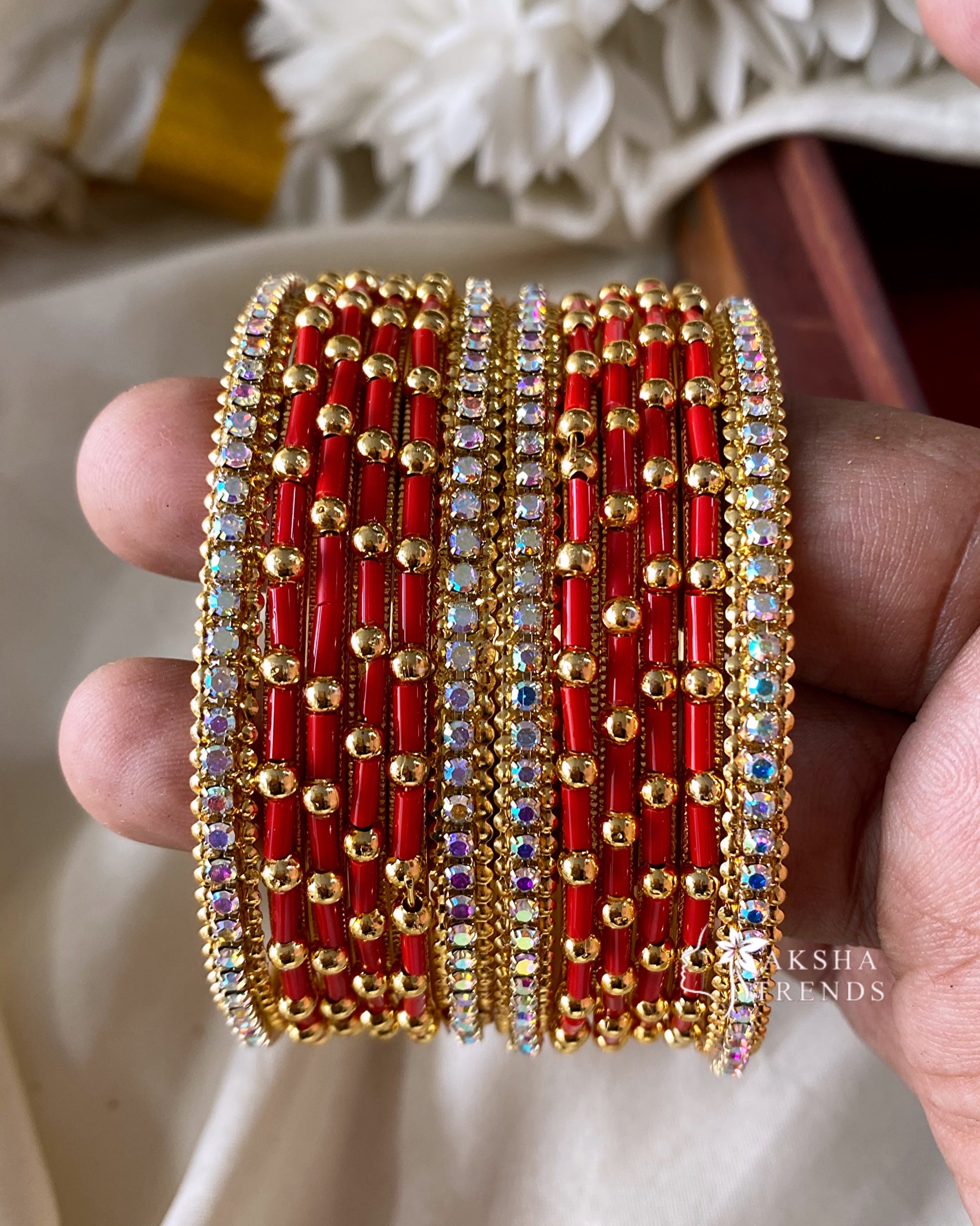 Fancy metal Bangles (12pc) Aksha Trends