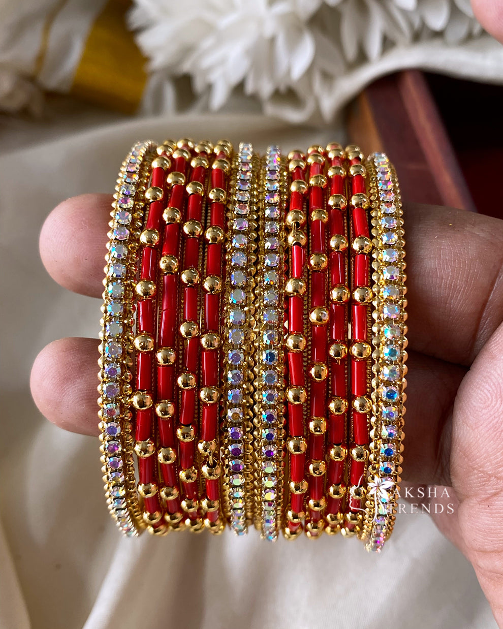 Fancy metal Bangles (12pc) Aksha Trends 