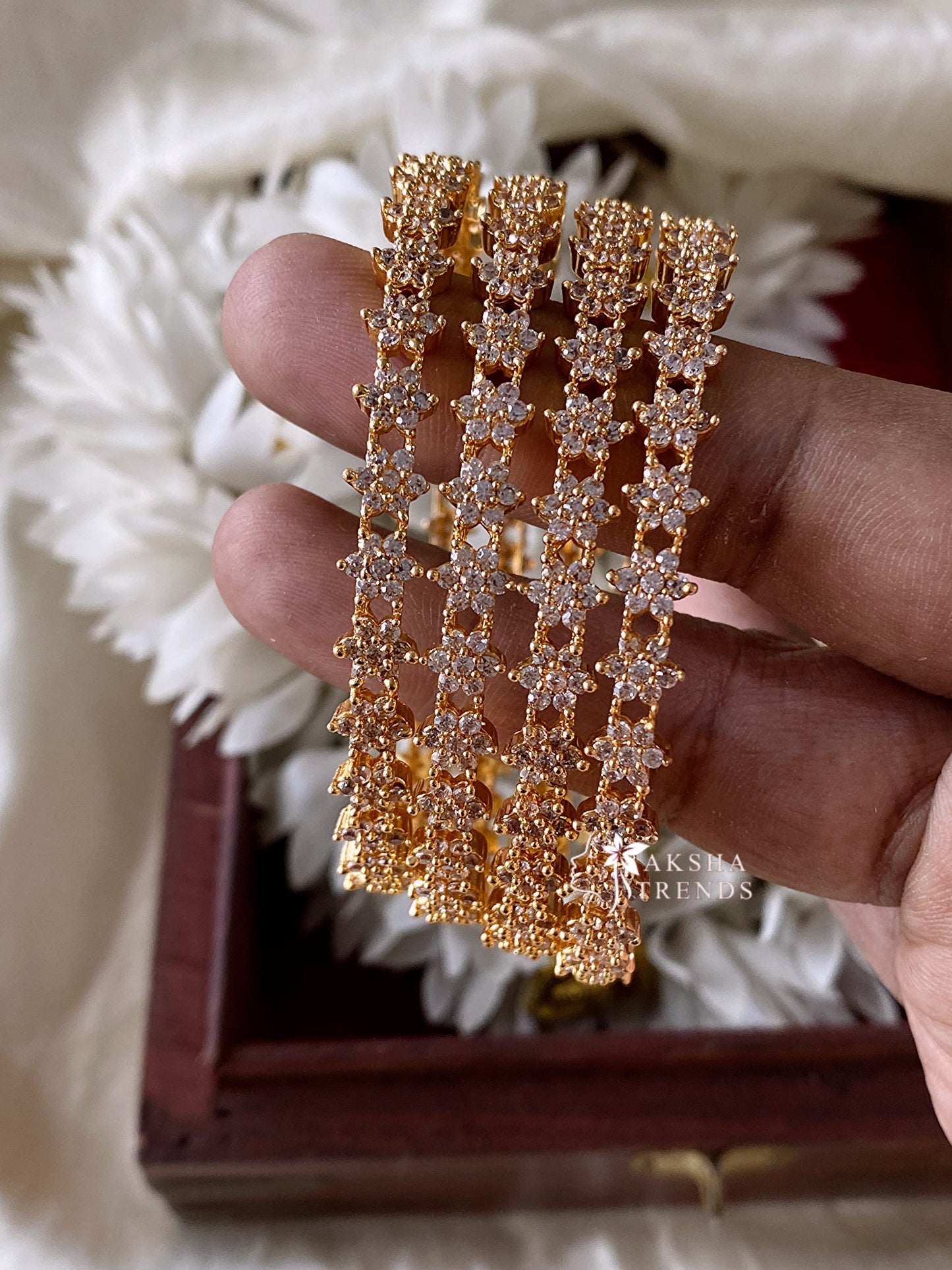 Nakshatra diamond bangles (4pc) Aksha Trends