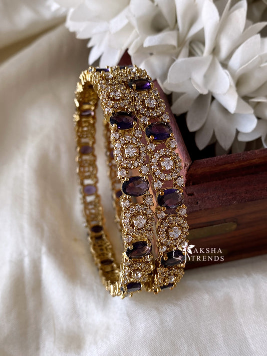 Premium AD bangles -Purple (2pc) Aksha Trends