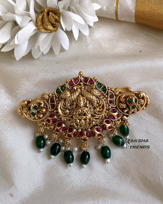 Lakshmi bridal Hair clip -Green Aksha Trends