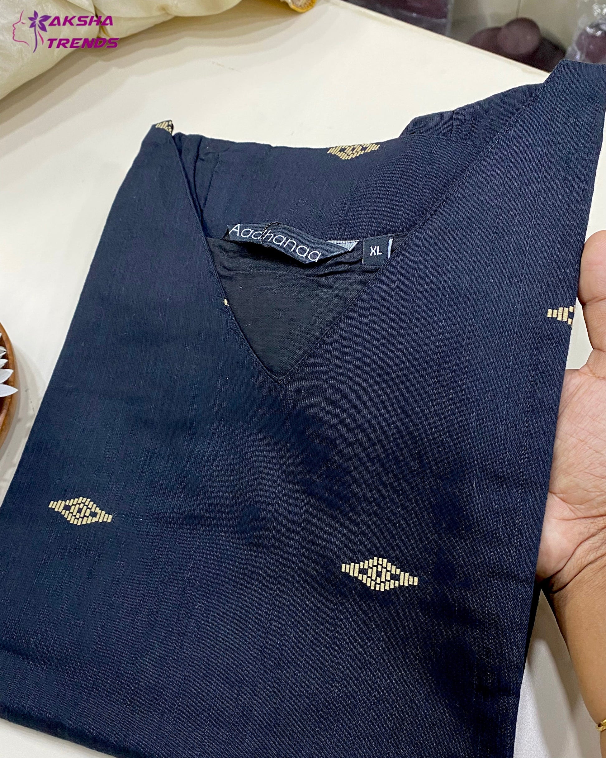 Raw Silk cotton Kurti (XL) Aksha Trends