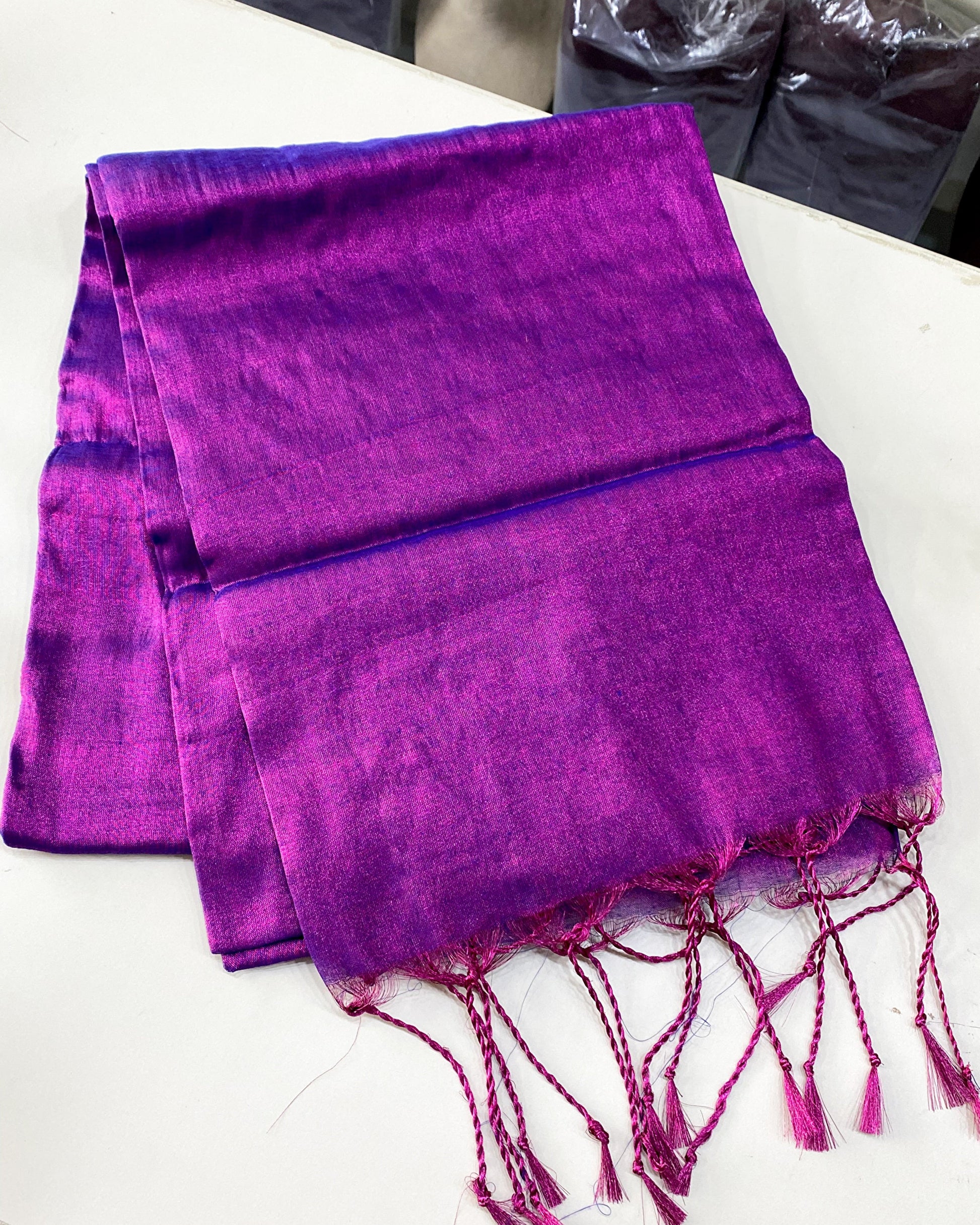 Khadi tissue plain Saree Aksha Trends