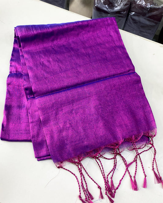 Khadi tissue plain Saree Aksha Trends