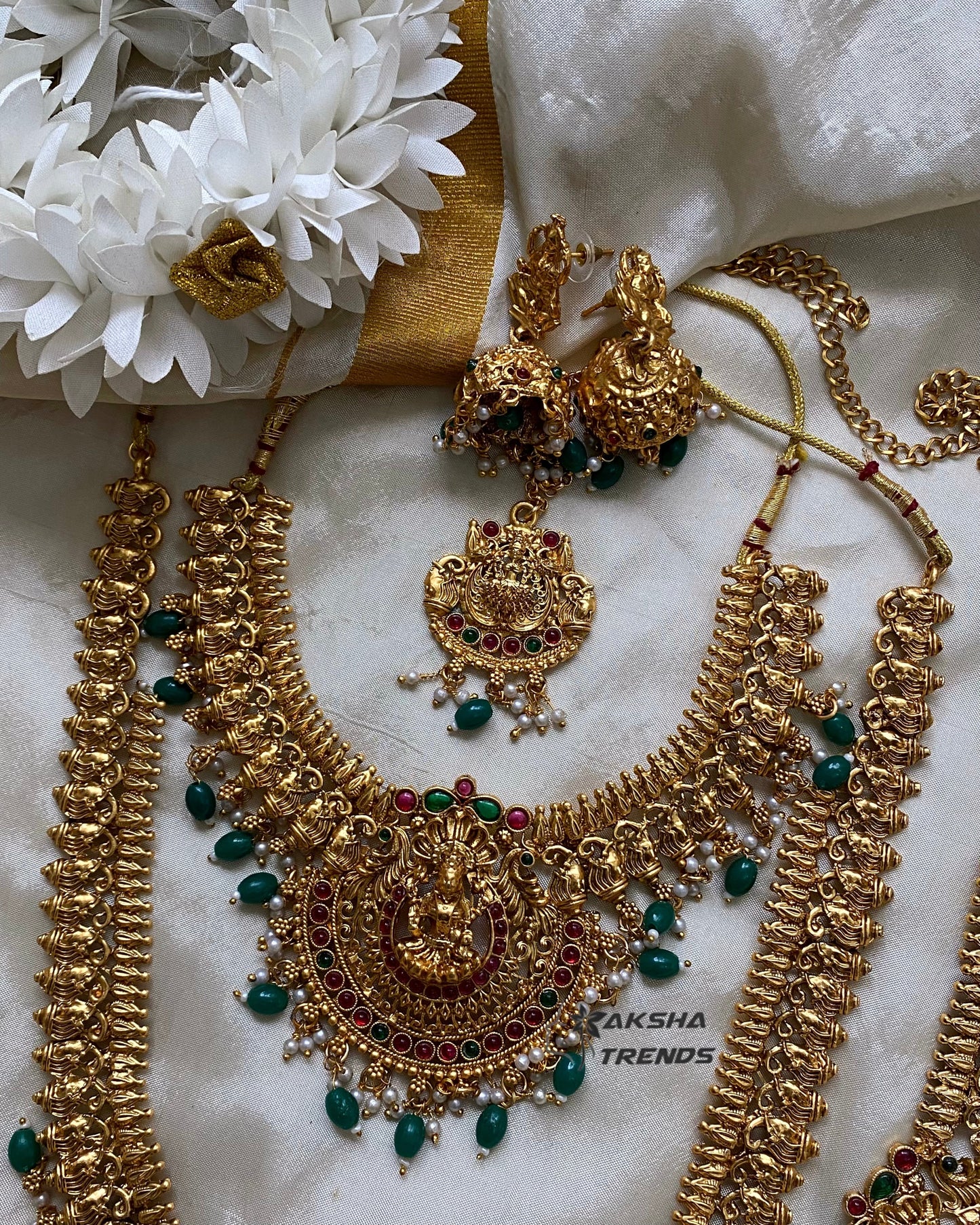 Lakshmi green bridal set Aksha Trends