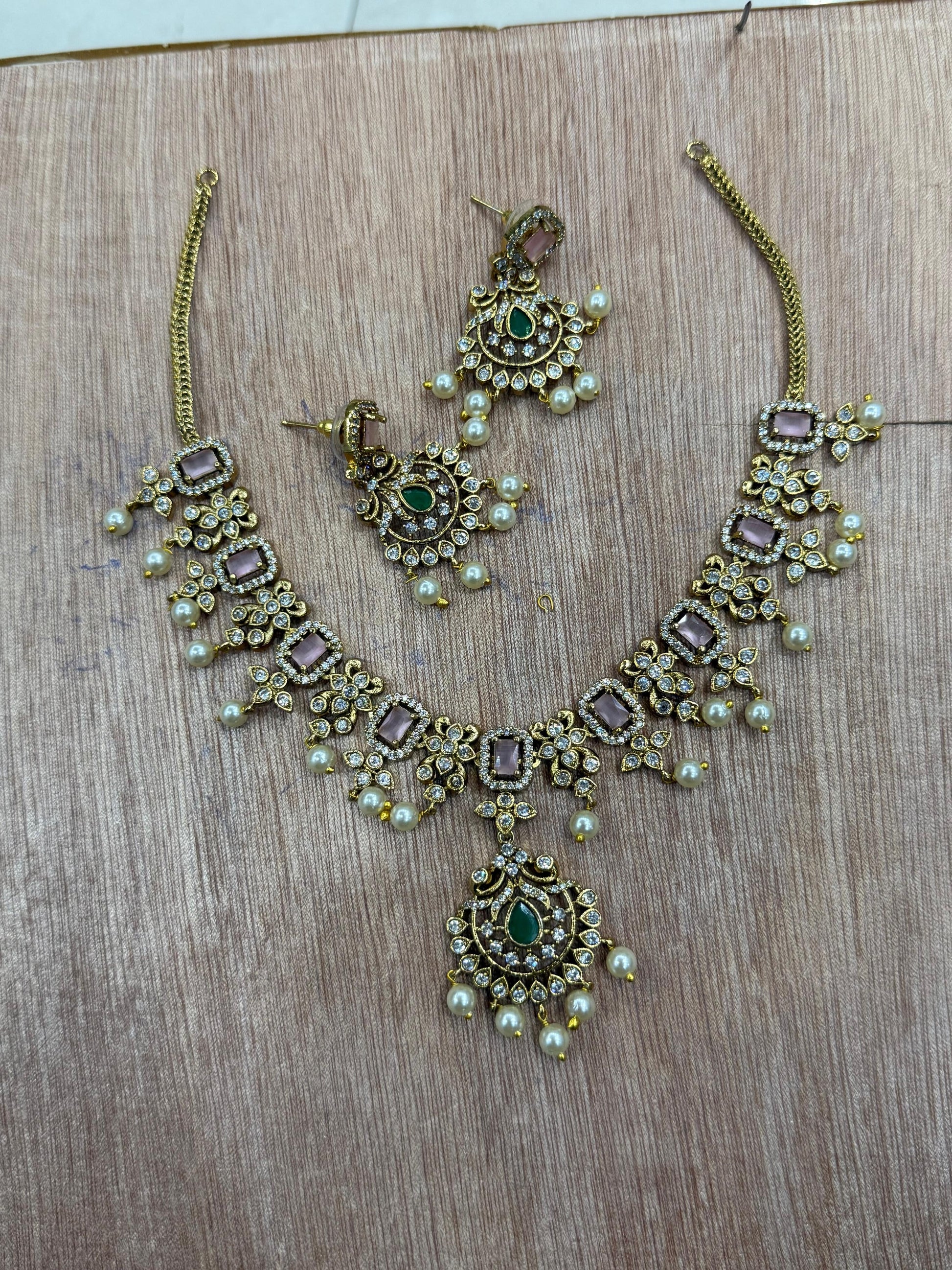Premium floral diamond necklace Aksha Trends