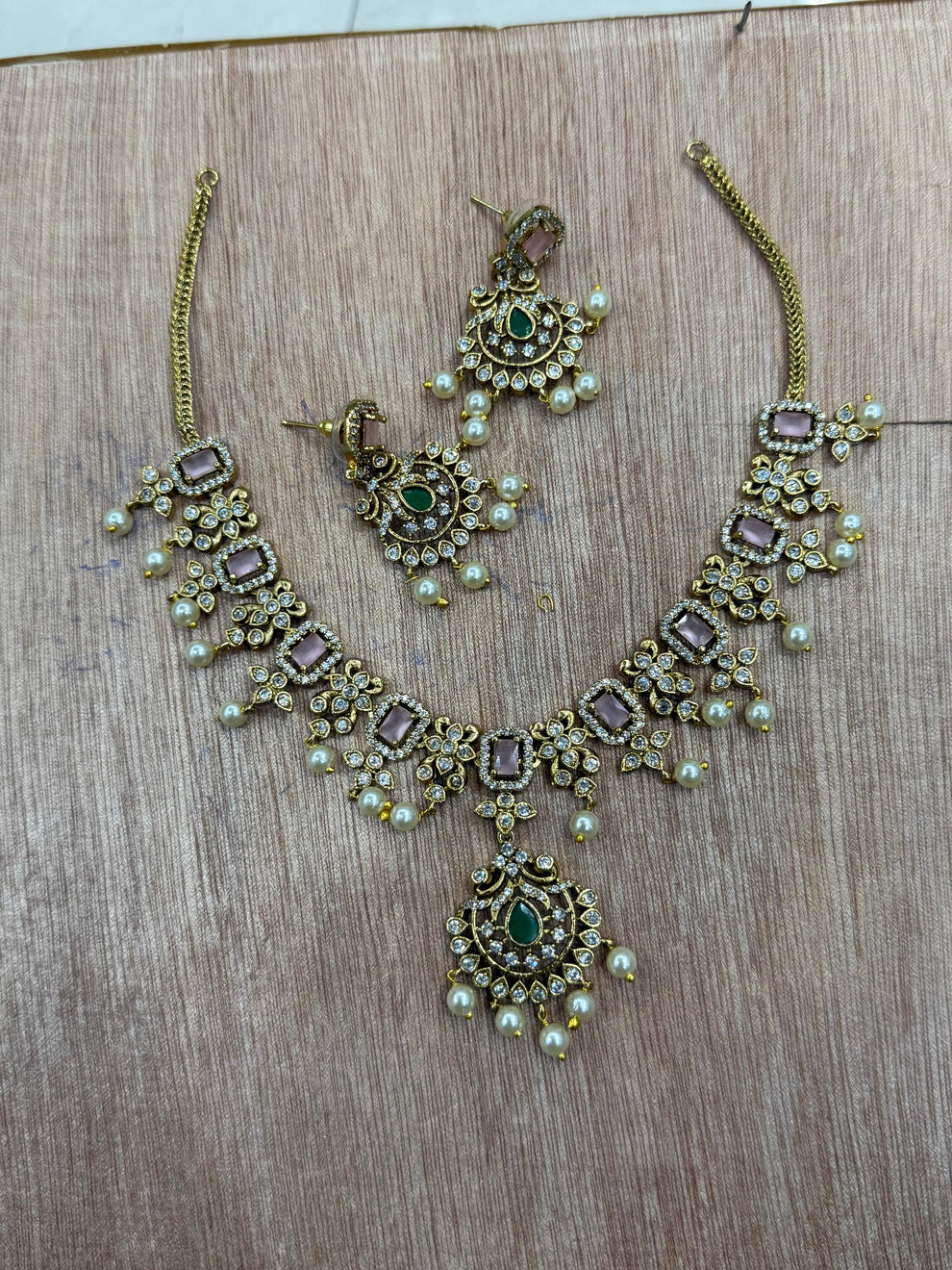 Premium floral diamond necklace Aksha Trends 