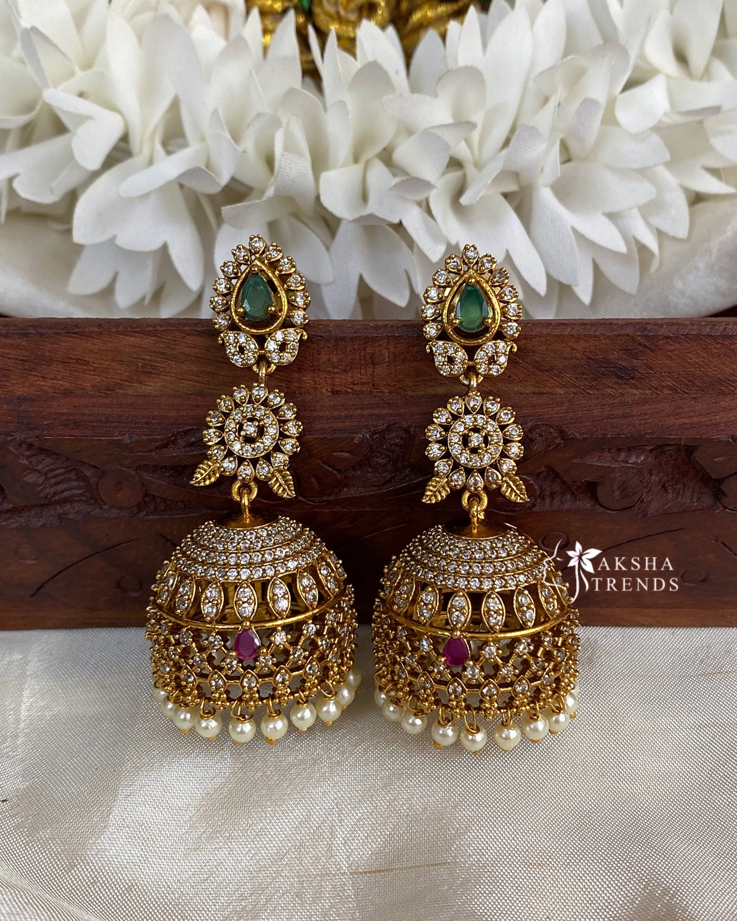 Bridal AD Jhumkas -Big size Aksha Trends