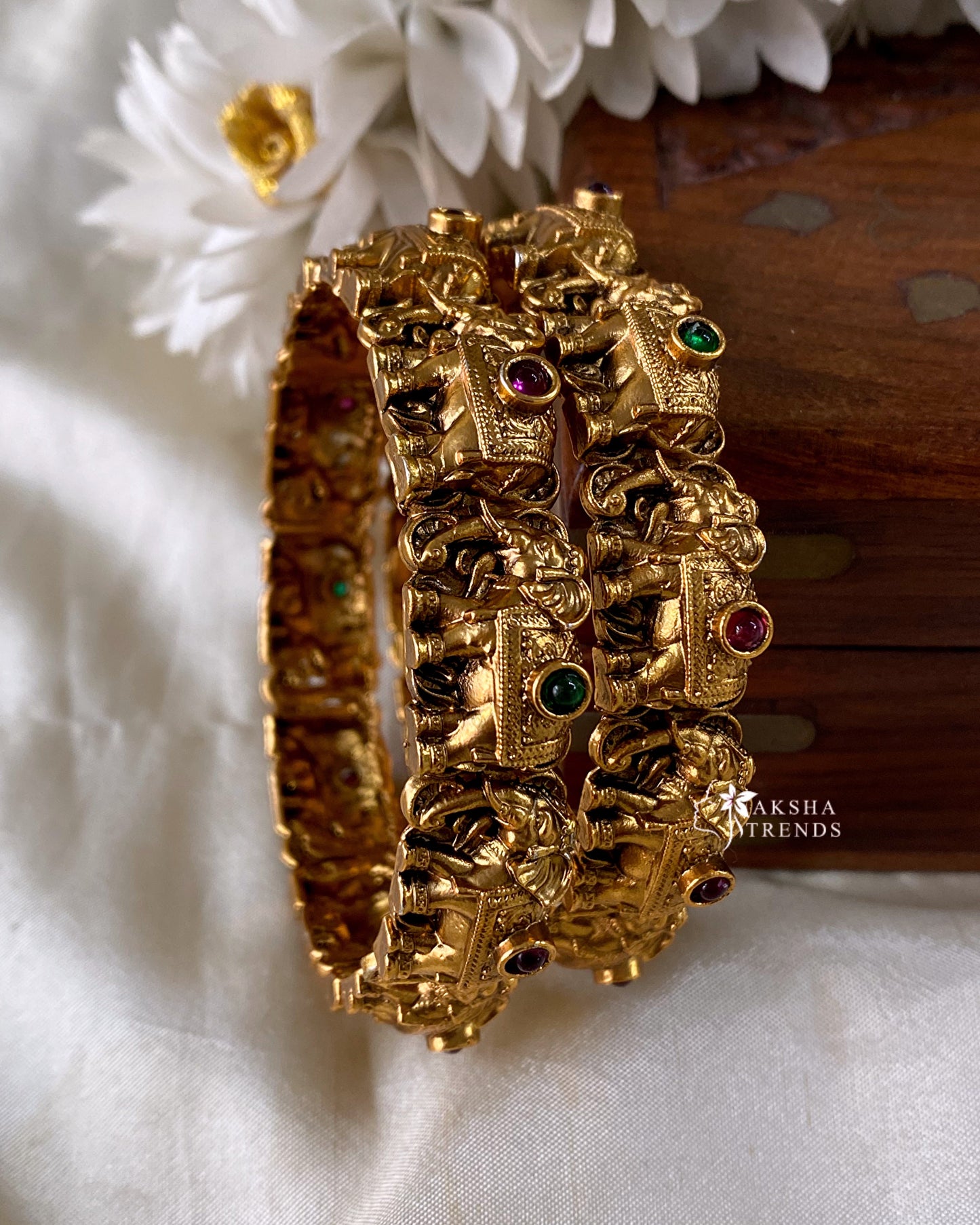 Antique Nagas Elephant bangles (2pc) Aksha Trends