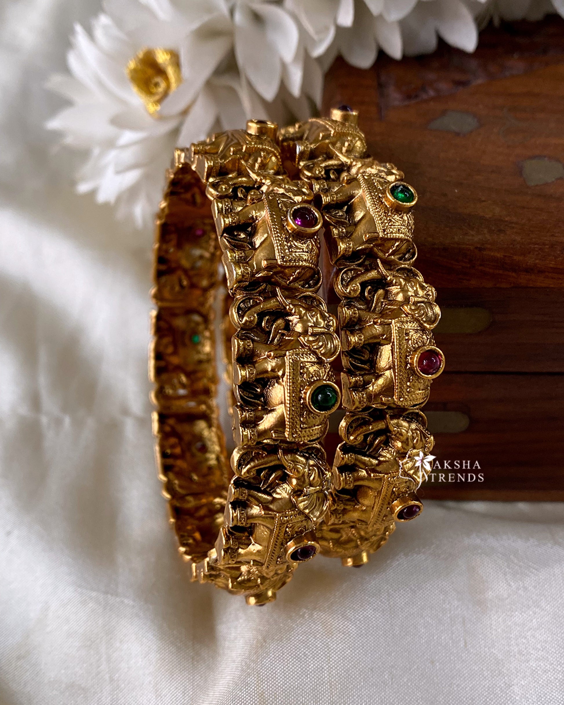 Antique Nagas Elephant bangles (2pc) Aksha Trends