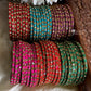 Floral metal Bangles -(8pc/one colour) Aksha Trends