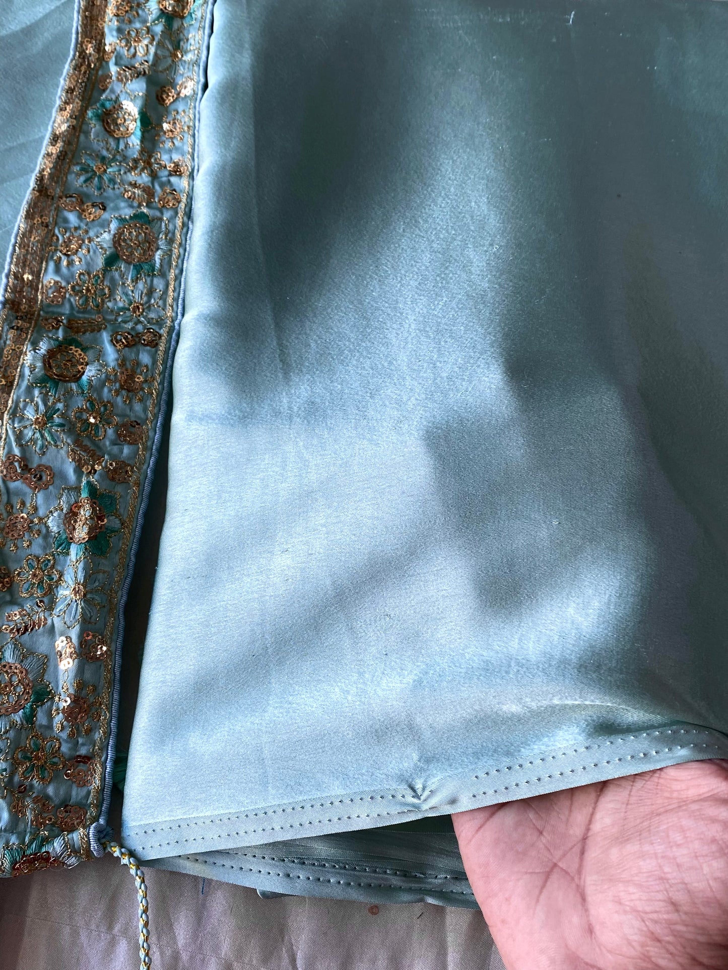 Satin Silk Saree -Teal Green Aksha Trends