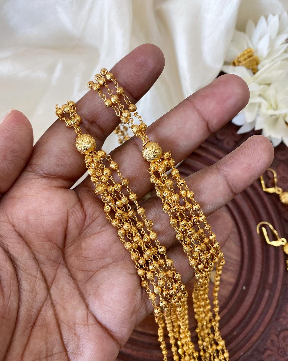 8 layer gold pearl chain set Aksha Trends 