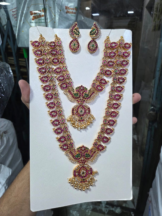 Antique peacock kemp bridal combo Aksha Trends