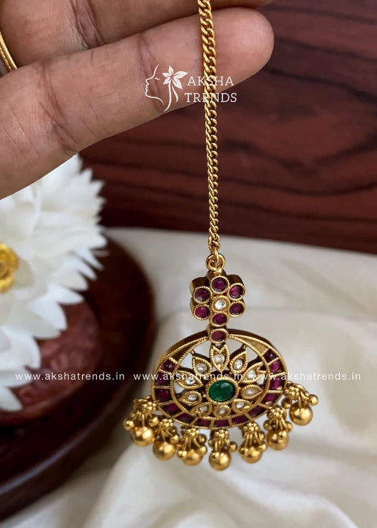 Premium bridal kempu tikka Aksha Trends