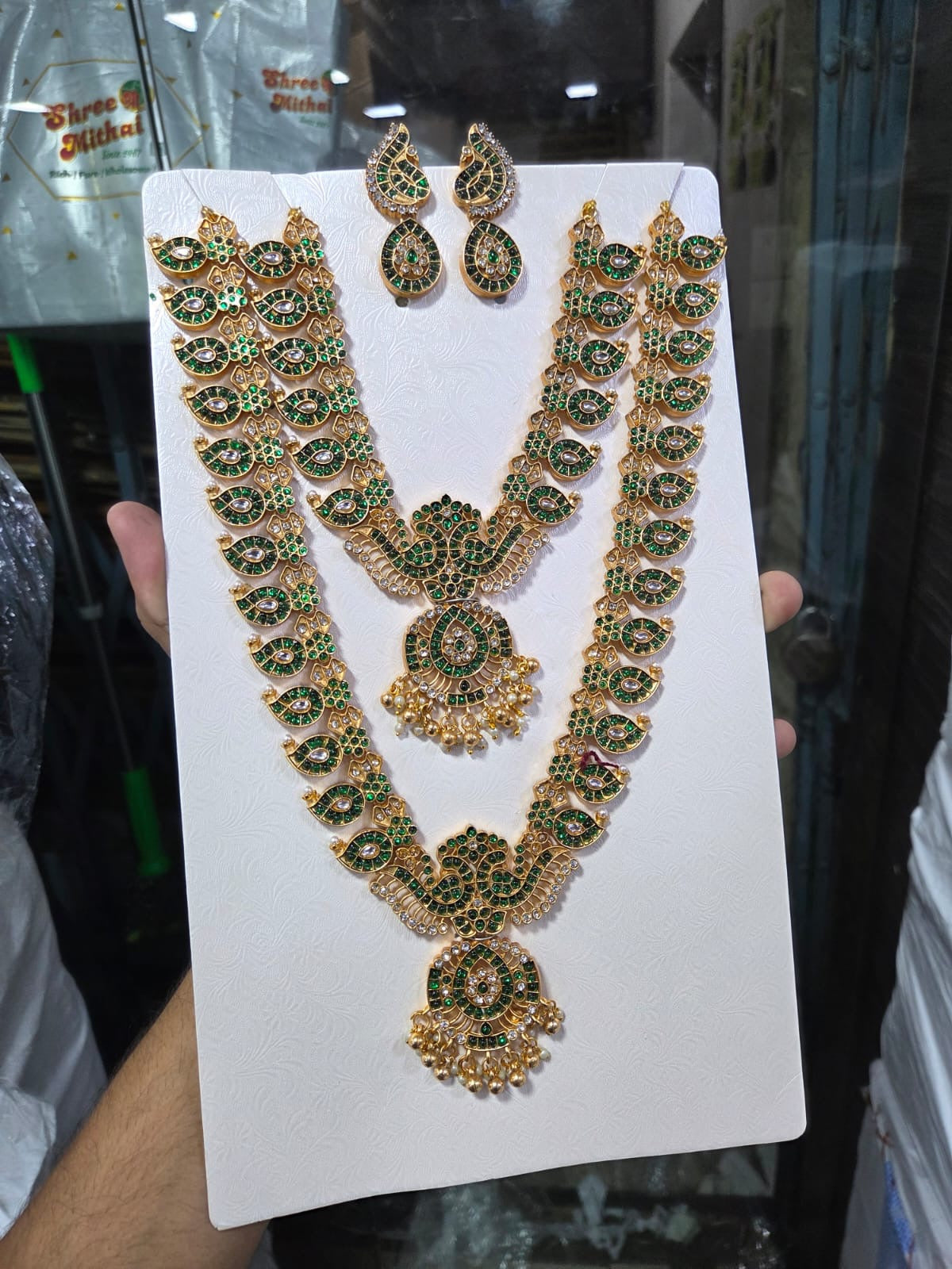Antique peacock kemp bridal combo Aksha Trends