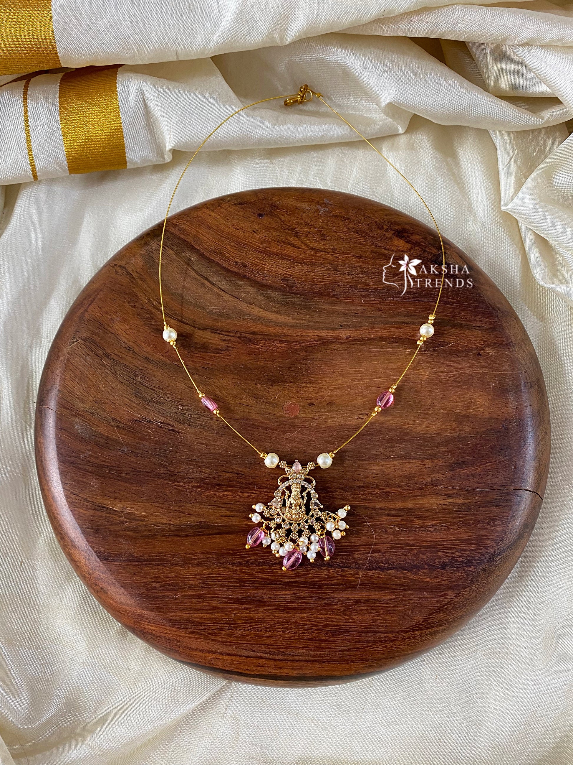Invisible Necklace -lakshmi pink Aksha Trends