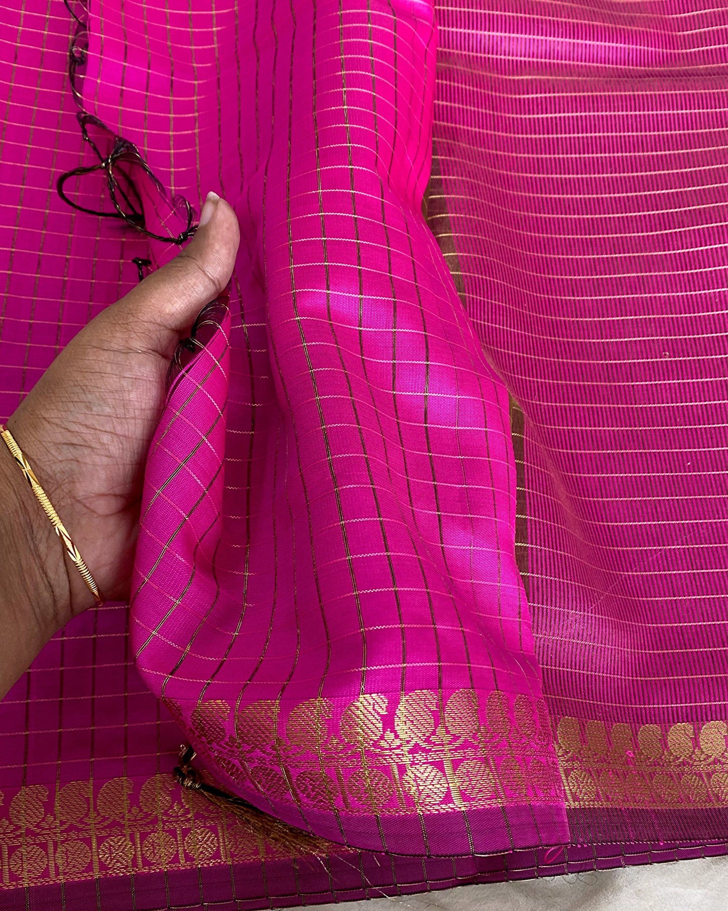 Soft Silk Checked Saree Aksha Trends