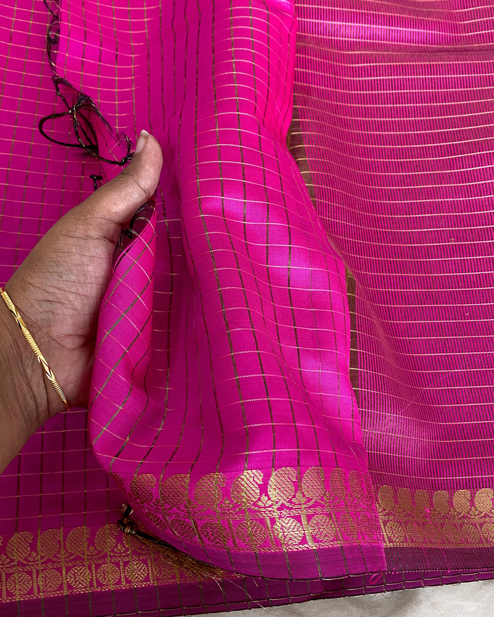 Soft Silk Checked Saree Aksha Trends 