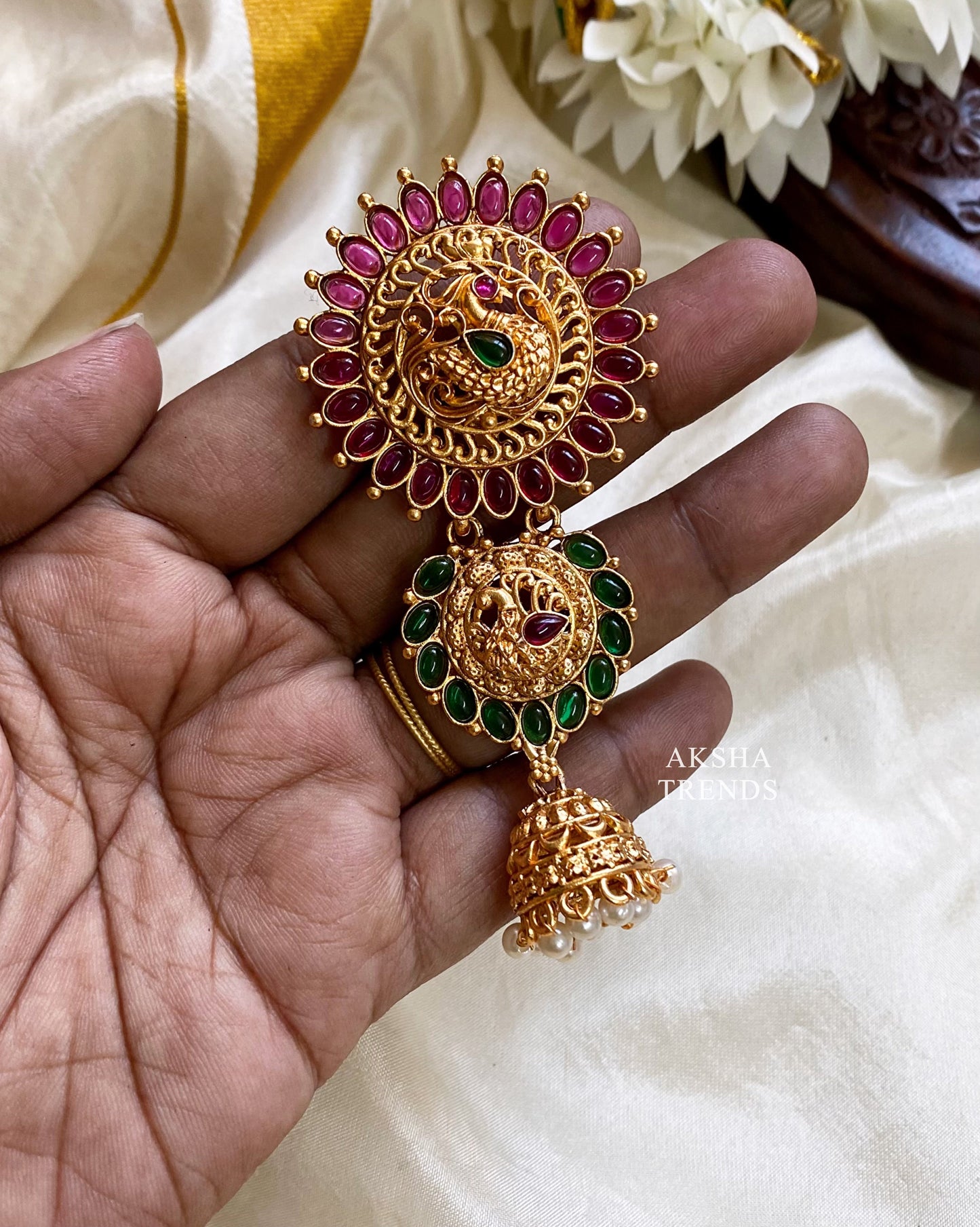 Peacock Jada billai small Aksha Trends