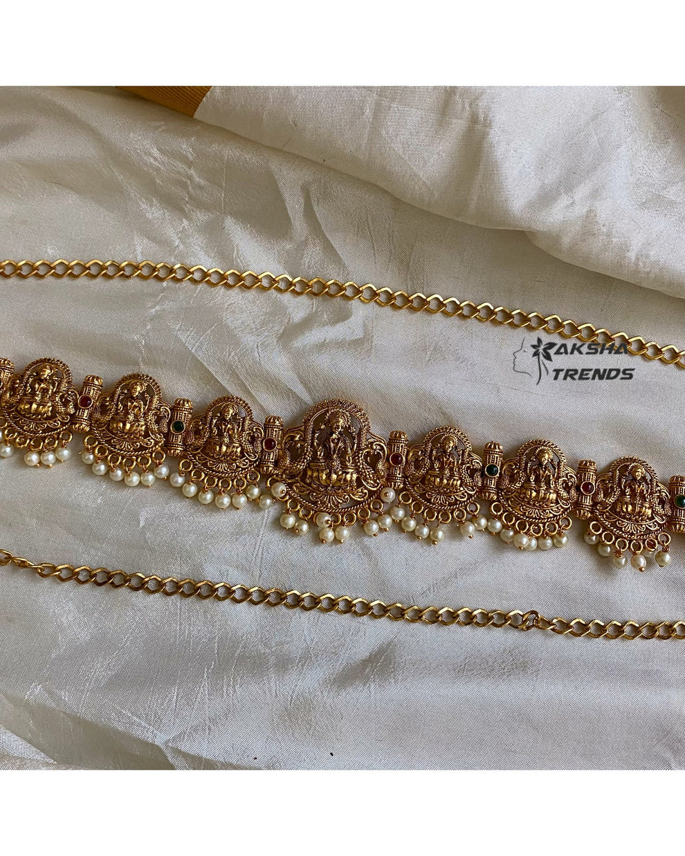 lakshmi Bridal Hip Chain -Pearl Aksha Trends 