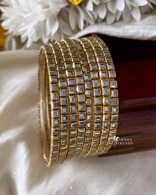 Fancy Kundan glass Bangles (8pc) Aksha Trends