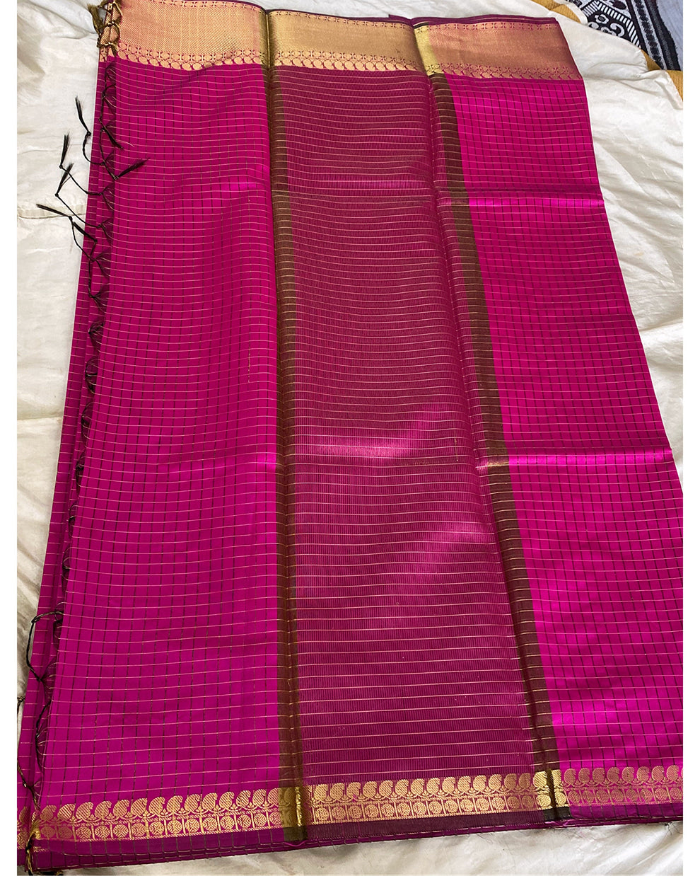 Soft Silk Checked Saree Aksha Trends 
