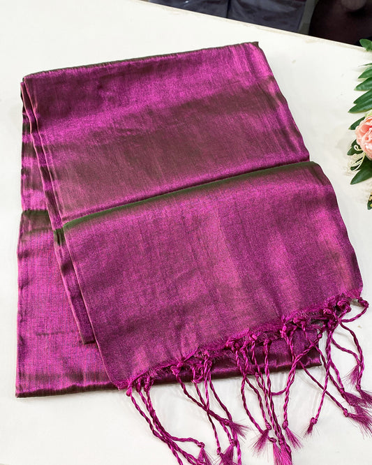 Khadi tissue plain Saree Aksha Trends