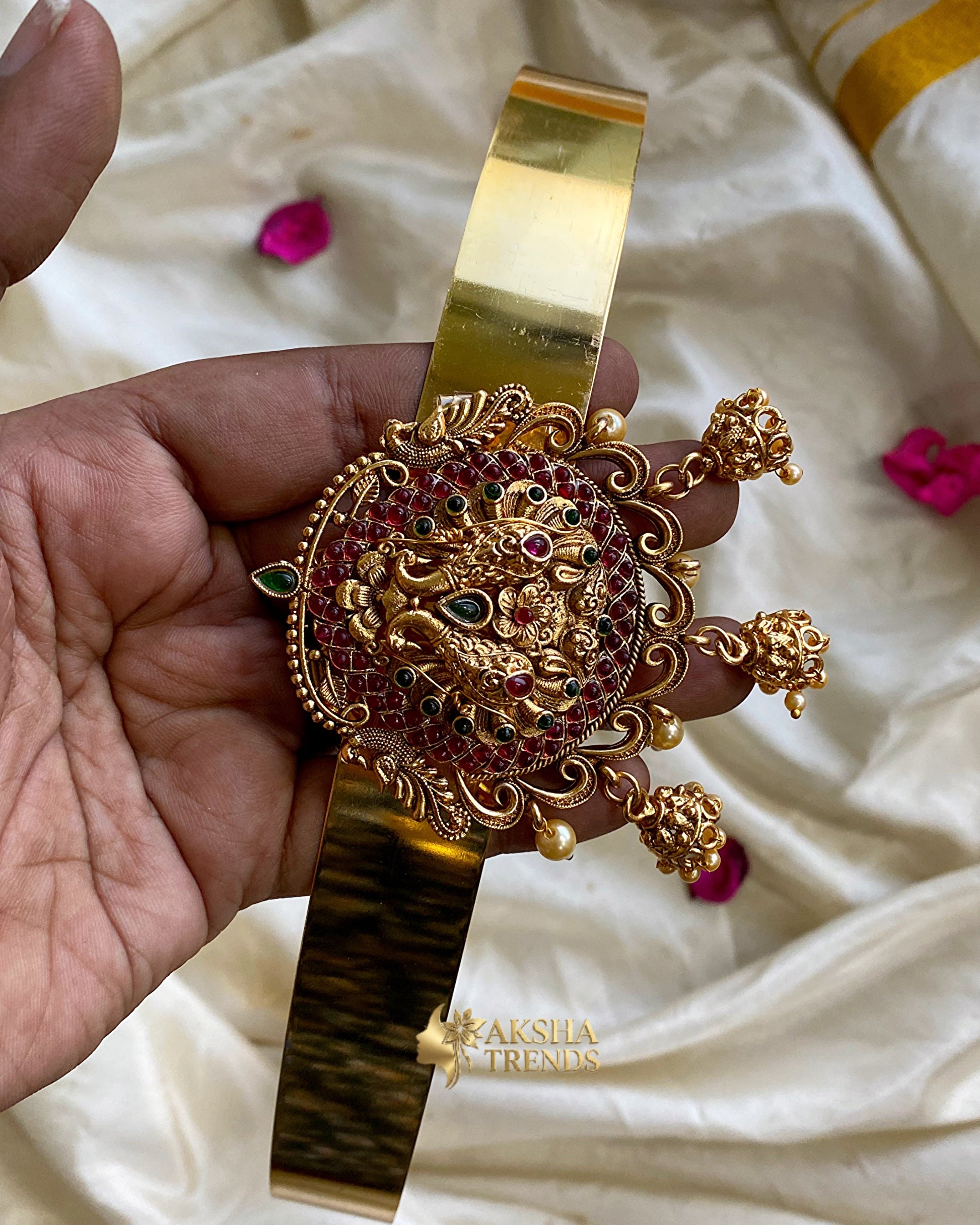 Antique plain hipbelt -peacock Aksha Trends