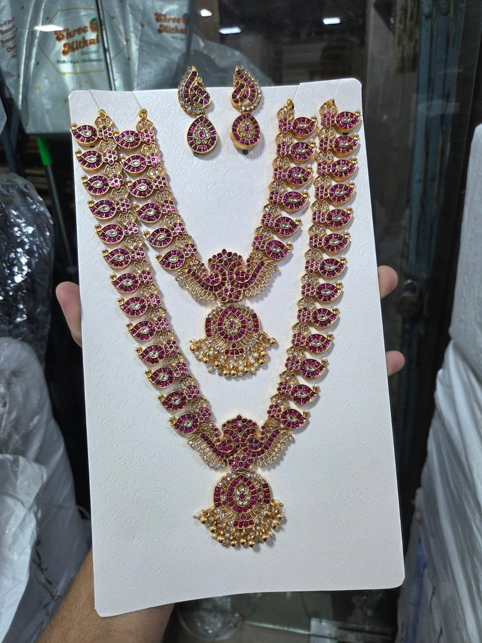 Antique peacock kemp bridal combo Aksha Trends 
