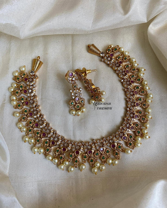 Rubini - diamond Guttapusulu necklace Aksha Trends