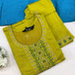 Cotton Silk Kurti Set -Yellow Aksha Trends