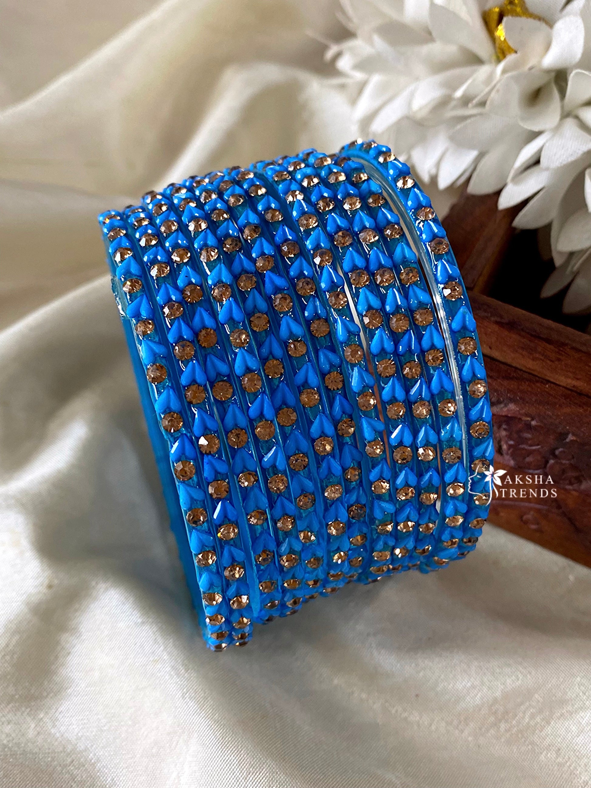 Heart Glass Bangles (12pc) Aksha Trends