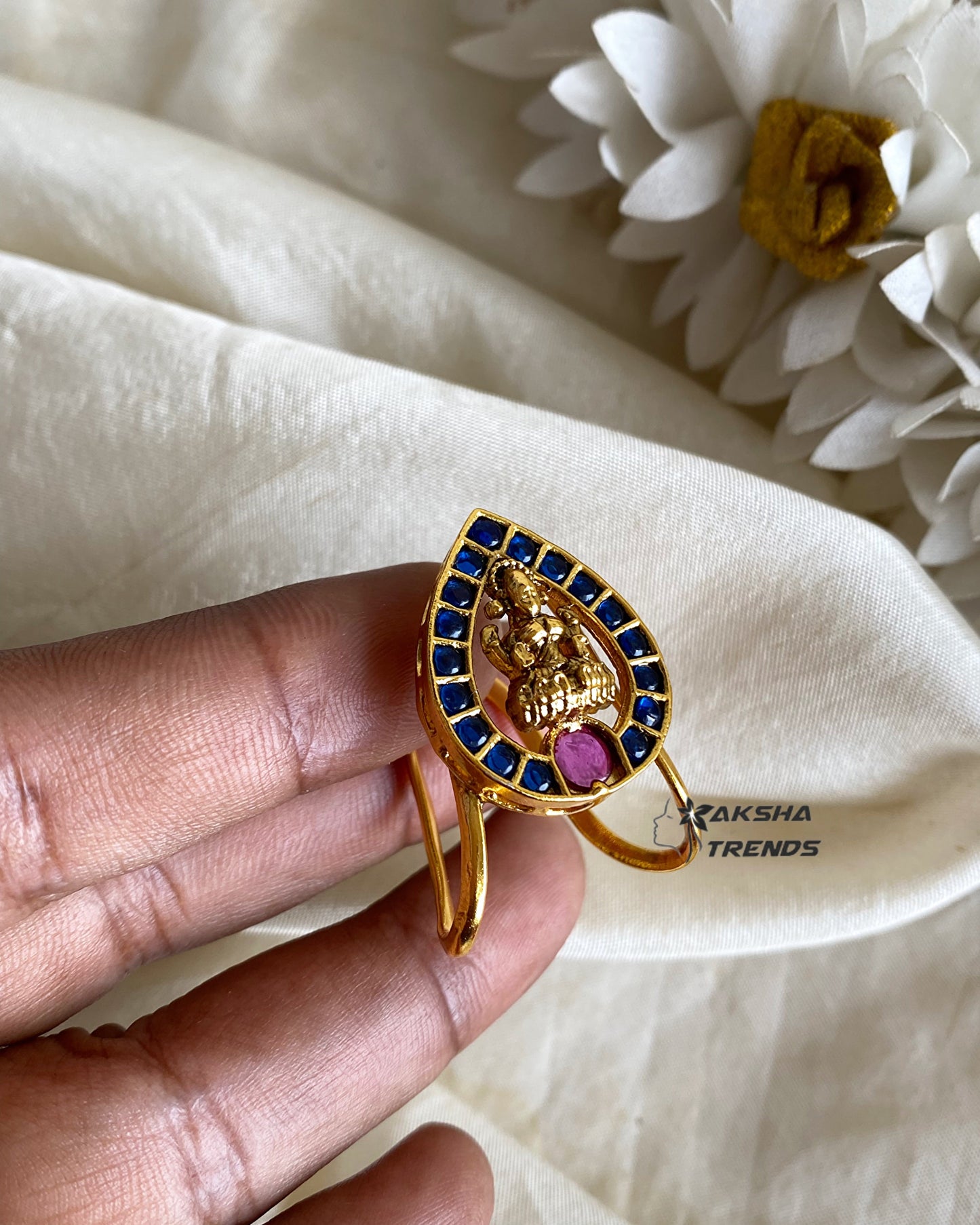 Lakshmi bridal rings -blue kemp Aksha Trends