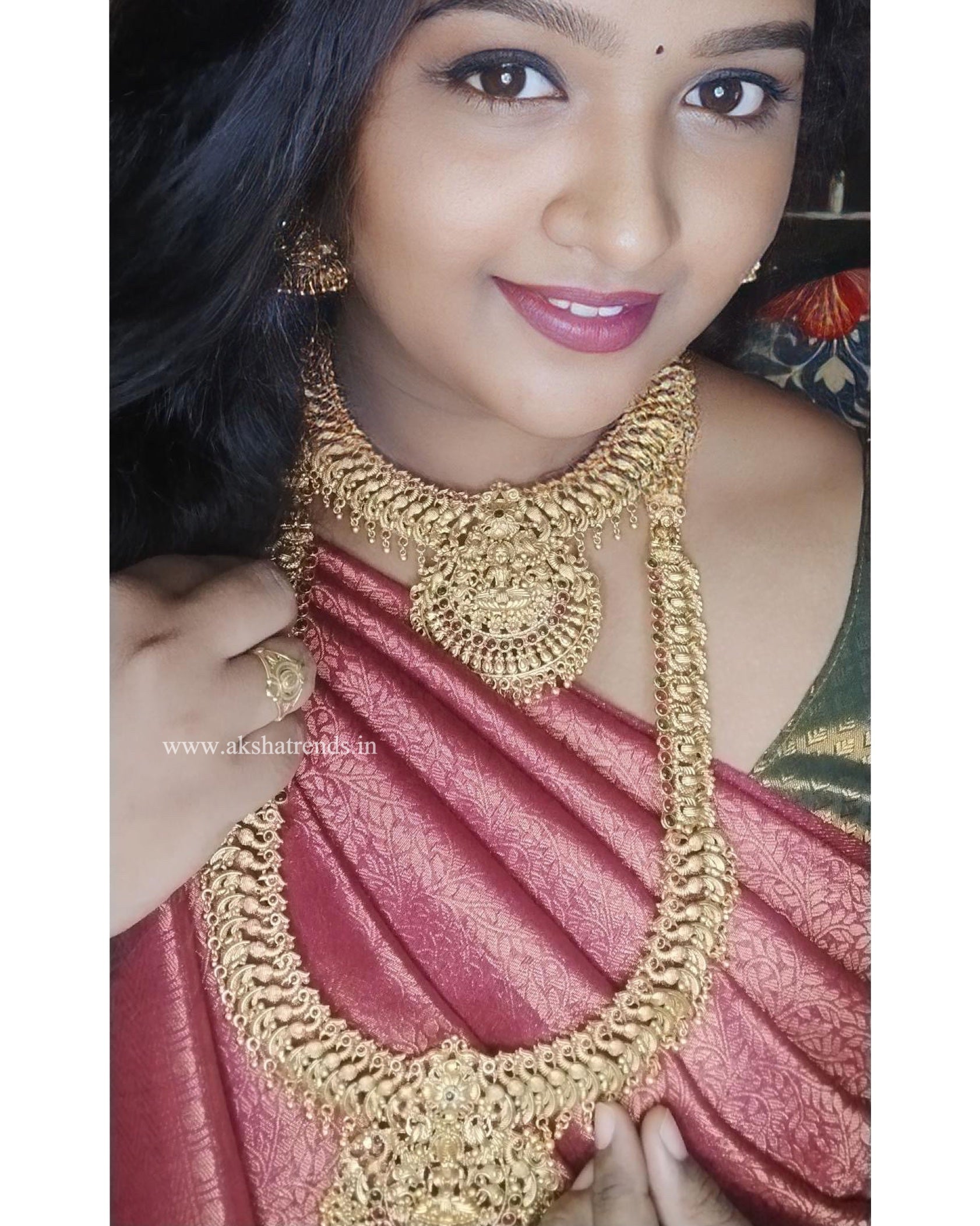 Lakshmi with peacock design -semi bridal combos Aksha Trends