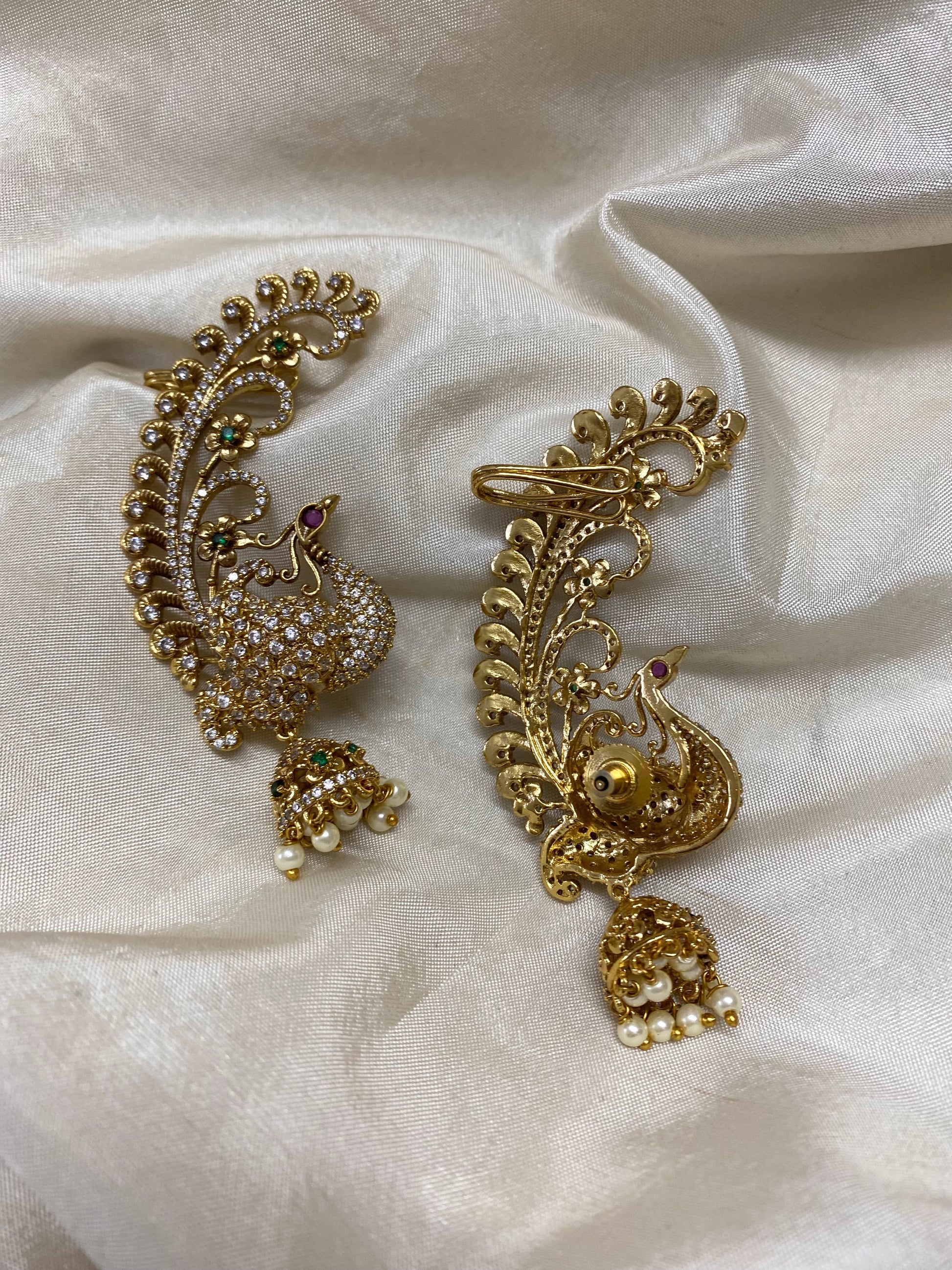 Bridal diamond ear cuff Jhumkas Aksha Trends