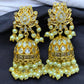 Premium kemp Jhumka -white Aksha Trends