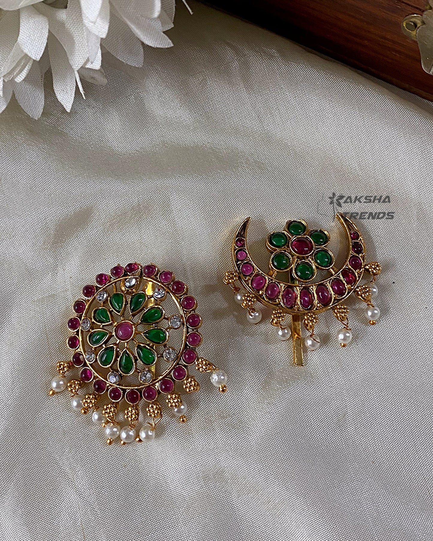 Antique kemp pearls -sun moon Aksha Trends