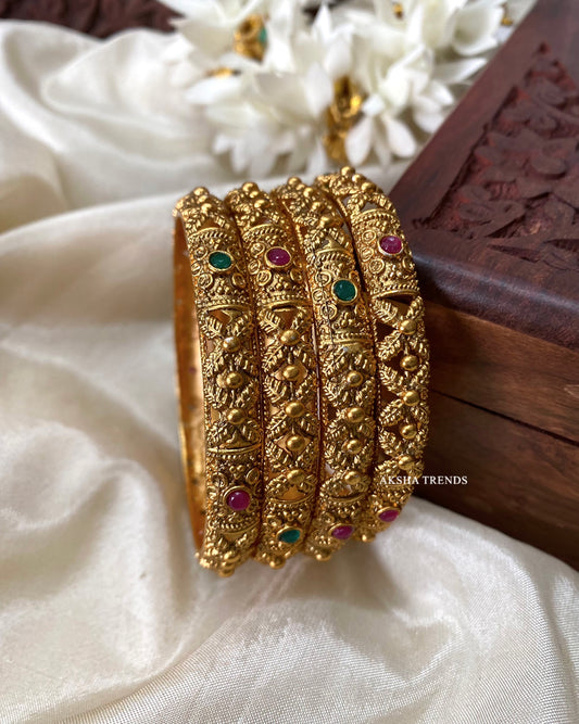 Floral Matt bangles (4pc) Aksha Trends