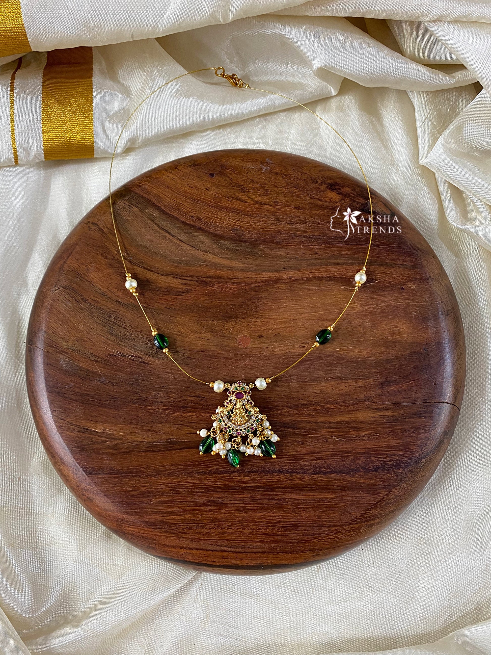 Invisible Necklace -lakshmi green Aksha Trends