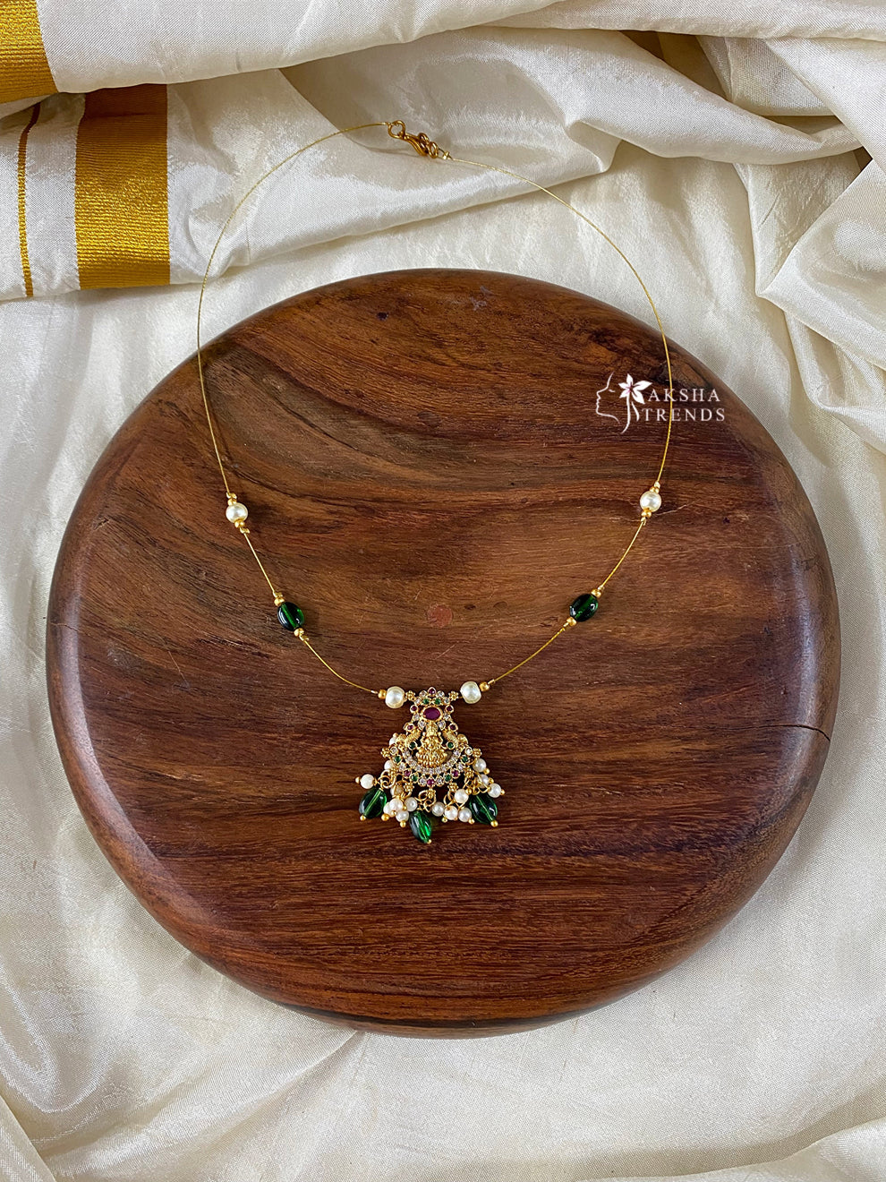 Invisible Necklace -lakshmi green Aksha Trends 