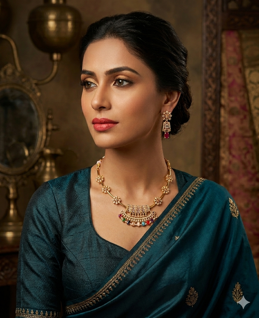 Premium Navratna Hasli choker Aksha Trends