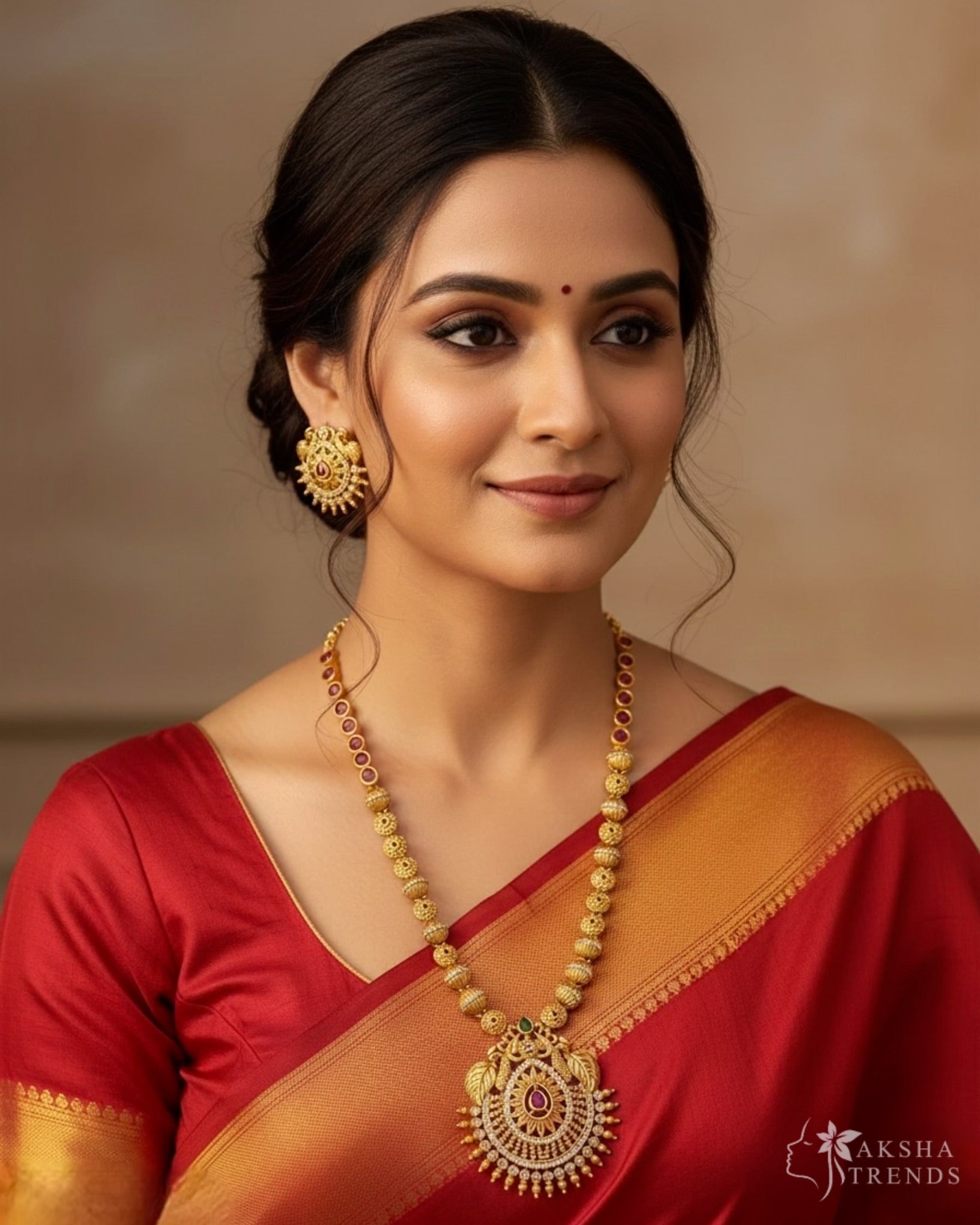 Premium Ruby haram Aksha Trends