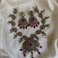Victoria diamond Necklace -Ruby beads Aksha Trends