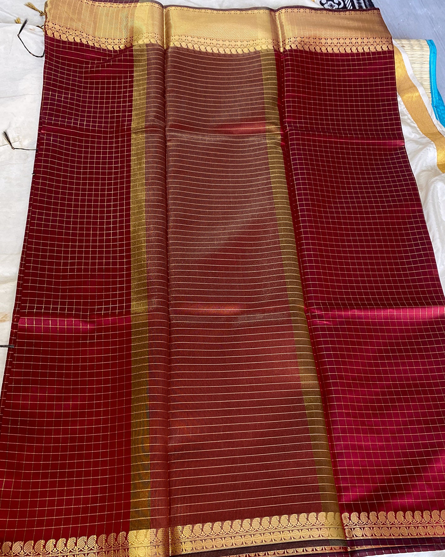 Soft Silk Checked Saree Aksha Trends